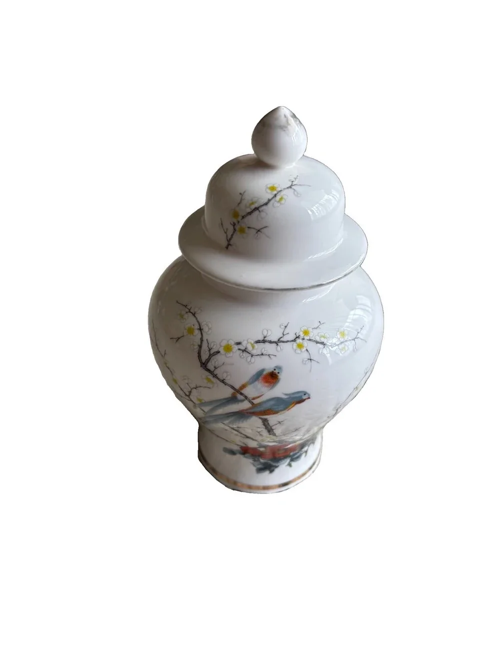 Vtg. Jay China Ginger Jar Birds and Floral Made in Japan